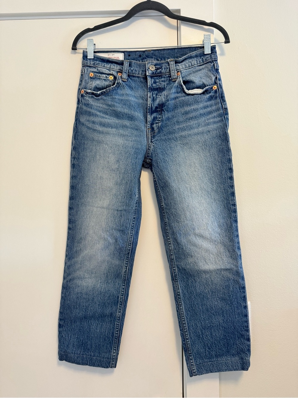 GAP Cheeky Straight High Rise Jeans (Size 27 / 4RS) with an Altered Hem